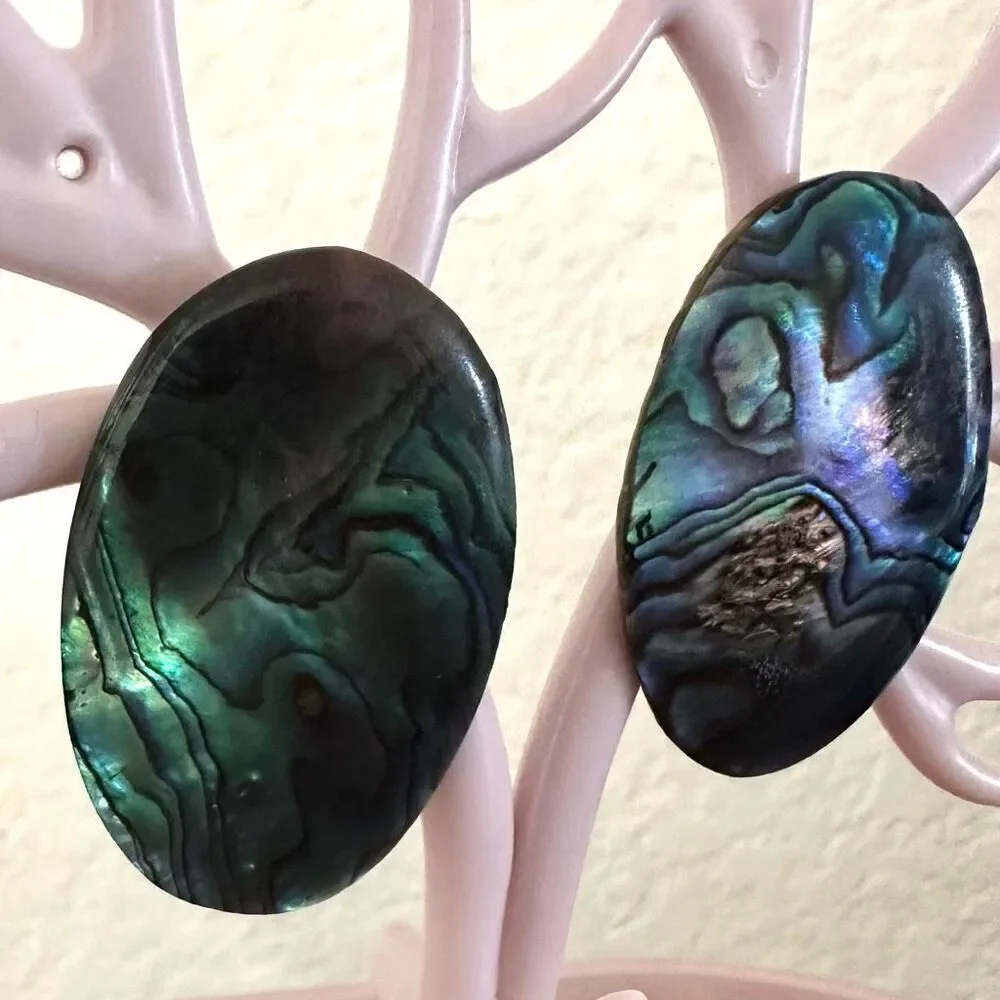 Oval abalone post earrings